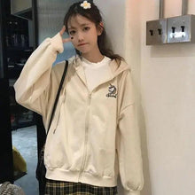 Load image into Gallery viewer, Modern With Hat Hoodies Women  Kangaroo Pocket Casual Loose Solid Color Sweatshirt Female  Fashion New Female Tops Sports Clothing Oversized Zip Hooded Sweatshirt Cotton Women Autumn Hoodie
