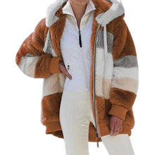 Load image into Gallery viewer, Modern Women Casual Jacket Coats Hip Hop New Autumn Winter Loose  Multicolor Hooded Jacket For Women Winter Fleece Jacket Hooded Solid Color Coats With Pockets Comfortable Jacket
