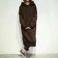 Load image into Gallery viewer, Modern Women Long Hoodies Autumn Winter Loose Hooded Sweatshirts Casual Oversized Sweatshirt Baggy Pullovers Dress Plus Size Super Soft Pullover Oversize Sweatshirt With Pocket
