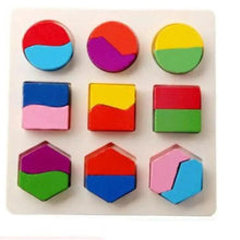 Load image into Gallery viewer, Montessori Cartoon Animal Educational Wooden Beaded Geometry  Digital Clock Puzzles Matching Clock Toy For Children
