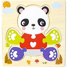 Load image into Gallery viewer, Montessori Games Baby Animals/traffic Kid's Cognition Puzzles Toys Wooden Cartoon Cognition Puzzle Toys Matching Education Game
