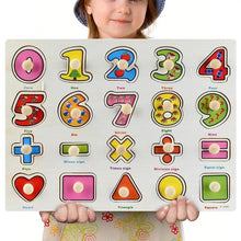 Load image into Gallery viewer, Montessori Wooden Puzzles Hand Grab Boards Toys Tangram Baby Educational Toys Cartoon Vehicle Animals Fruits 3D Puzzles
