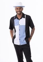 Load image into Gallery viewer, Montique 2301 Men&#39;s Walking Suit Carolina Color Block Design Short Sleeve Men&#39;s Leisure Suit
