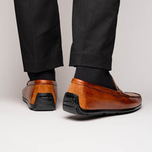 Load image into Gallery viewer, 35-115-CGN MONZA Hand Burnished Italian Calfskin Driving Loafers Cognac
