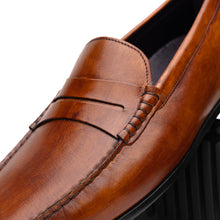 Load image into Gallery viewer, 35-115-CGN MONZA Hand Burnished Italian Calfskin Driving Loafers Cognac
