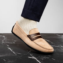 Load image into Gallery viewer, 36-300-BON MONZA Sueded Italian Calfskin Driver Bone / Chestnut
