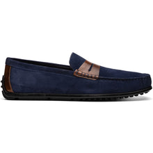 Load image into Gallery viewer, 36-300-NVY MONZA Sueded Italian Calfskin Driver Navy / Chestnut
