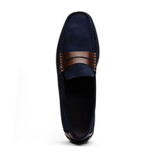 Load image into Gallery viewer, 36-300-NVY MONZA Sueded Italian Calfskin Driver Navy / Chestnut
