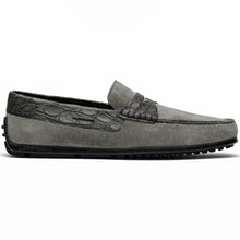 Load image into Gallery viewer, 31-160-GRY MONZA Sueded Calfskin with Crocodile Driver, Grey

