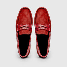 Load image into Gallery viewer, 31-160-RED MONZA Sueded Calfskin with Crocodile Driver, Red
