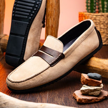 Load image into Gallery viewer, 36-300-BON MONZA Sueded Italian Calfskin Driver Bone / Chestnut
