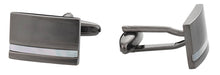 Load image into Gallery viewer, Mother of Pearl Gun Metal Cufflinks
