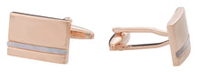 Load image into Gallery viewer, Mother of Pearl Rose Gold Cufflinks
