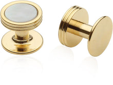 Load image into Gallery viewer, Mother of Pearl Studs in Gold Tone
