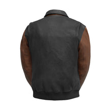 Load image into Gallery viewer, Moto Bomber Two Tone Men's Leather Jacket

