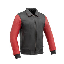 Load image into Gallery viewer, Moto Bomber Two Tone Men's Leather Jacket
