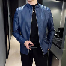 Load image into Gallery viewer, Motorcycle Leather Jacket Men
