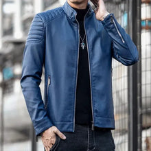 Load image into Gallery viewer, Motorcycle Leather Jacket Men
