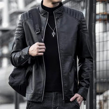 Load image into Gallery viewer, Motorcycle Leather Jacket Men
