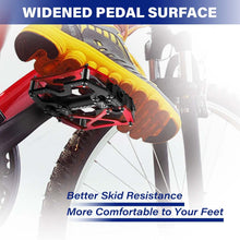 Load image into Gallery viewer, Mountain Bike 1 Pair Pedals Aluminum Alloy Cycling Bicycle Ultralight Wide Platform Anti-slip Pedal Bike Pedals Metal Bicycle Pedals Sealed Bearing Aluminum Alloy Mountain Bike Pedals Flat
