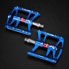 Load image into Gallery viewer, Mountain Bike Bicycle Pedals Cycling Ultralight Aluminum Alloy 4 Bearings Pedals Bike Pedals Flat Advanced 4 Bearings Mountain Bike Pedals Platform Bicycle Flat Alloy Pedals
