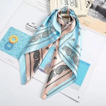 Load image into Gallery viewer, Multi-Functional Square Silk Scarf 60*60cm Headband Hairbands Hair Hoop Accessories For Women,Girl,Lady Head Neck Satin Scarf Handkerchief
