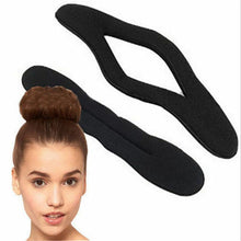 Load image into Gallery viewer, Multi size Sponge Black Hair Styling Donut Bun Curler Maker Ring Magic Foam Donut Twist Tool Hair Clip Easy To Carry And Use Hair Styling Tools For Women
