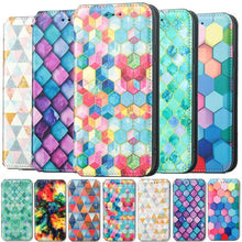 Load image into Gallery viewer, Multicolored Phone Case For iPhone 13 12 11 Pro Mini Cover Wallet Card Slot Flip Magnetic Leather PU Leather Flip Wallet Cover with Card Slots Case Cover
