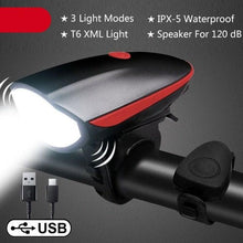Load image into Gallery viewer, Multifunction Bicycle Light Ultra Bright With Electric 130dB Horn Bicycle Bell Bike Light Rainproof LED Bike Tail Light 2 Pack Bright Bicycle Rear Cycling Safety Flashlight Light Mode Options High Intensity Led Rear Light Fits On Any Bike
