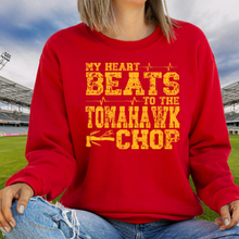 Load image into Gallery viewer, My Heart Beats to the Tomahawk Chop Tee OR Sweatshirt
