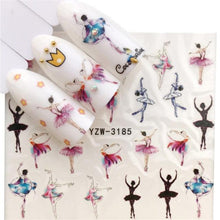 Load image into Gallery viewer, Nail Art Water Transfer Stickers Anime Mouse Animal Kid slider adhesive Watermark Decals Women Beauty Wedding Nails  Decal Self-Adhesive 3D Wave Design Decoration for Women Girls Art Stickers Decal Decoration Metallic Curve Strip Line Nail
