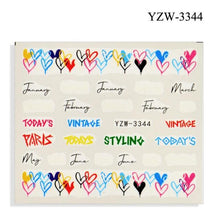 Load image into Gallery viewer, Nail Art Water Transfer Stickers Anime Mouse Animal Kid slider adhesive Watermark Decals Women Beauty Wedding Nails  Decal Self-Adhesive 3D Wave Design Decoration for Women Girls Art Stickers Decal Decoration Metallic Curve Strip Line Nail

