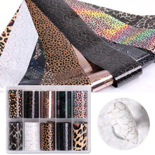 Load image into Gallery viewer, Nail Foils Marble Flower Series Iridescent Nail Art Transfer Sticker Paper Slider Nail Water Decal Design Manicures Decorations  Art Manicures Decoration New Gold Nail Transfer Foils for Nail Arts Nails Supply Holographic Effect Nail Art Foil Stickers Hol
