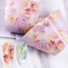Load image into Gallery viewer, Nail Foils Marble Flower Series Iridescent Nail Art Transfer Sticker Paper Slider Nail Water Decal Design Manicures Decorations  Art Manicures Decoration New Gold Nail Transfer Foils for Nail Arts Nails Supply Holographic Effect Nail Art Foil Stickers Hol
