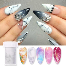 Load image into Gallery viewer, Nail Foils Marble Flower Series Iridescent Nail Art Transfer Sticker Paper Slider Nail Water Decal Design Manicures Decorations  Art Manicures Decoration New Gold Nail Transfer Foils for Nail Arts Nails Supply Holographic Effect Nail Art Foil Stickers Hol
