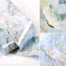 Load image into Gallery viewer, Nail Foils Marble Series Nail Art Transfer Sticker Paper Gold Line Foils Bright Marble Design Decoration Marble Nail Art Stickers Water Transfer Nail Decals Full Wraps Gradient Acrylic Nail Kits for Women Manicure Decoration Accessories
