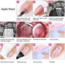 Load image into Gallery viewer, Nail Stamping Gel Set 8 Colors UV Gel Varnish for Nail Art Stamping Plate 4 Boards Black White Nail Gel for Girls and Women
