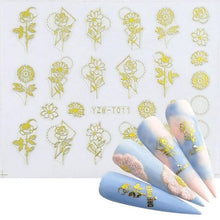 Load image into Gallery viewer, Nail Stickers for Manicure Nail Sticker Sliders For Nails Decal Self-adhesive Nails Figures Transfer Black Accessories Sliders Manicure Decoration 3D Nail Supplies Holographic Decals Transfer Sliders Nail Design Manicures Nail Self-Adhesive Sticker

