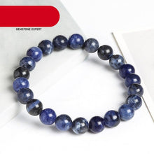 Load image into Gallery viewer, Natural Blue Stone Round Beads Elastic Line Stretch Bracelet Fashion Jewelry Healing Stone Beaded Bracelets For Women Men Gemstones Bracelets Crystal  Bracelet Unisex Adjustable Stretch Bracelets 8mm
