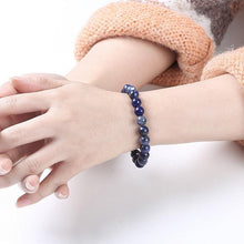 Load image into Gallery viewer, Natural Blue Stone Round Beads Elastic Line Stretch Bracelet Fashion Jewelry Healing Stone Beaded Bracelets For Women Men Gemstones Bracelets Crystal  Bracelet Unisex Adjustable Stretch Bracelets 8mm
