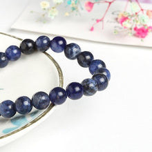 Load image into Gallery viewer, Natural Blue Stone Round Beads Elastic Line Stretch Bracelet Fashion Jewelry Healing Stone Beaded Bracelets For Women Men Gemstones Bracelets Crystal  Bracelet Unisex Adjustable Stretch Bracelets 8mm
