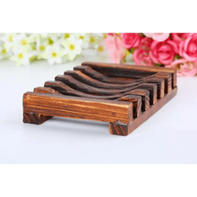 Load image into Gallery viewer, Natural Wooden Soap Dish Wood Soap Tray Holder Storage Soap Rack Plate Box Container For Bath Shower Plate Bathroom Wooden Soap Dish Soap Saver Holder Soap Tray for Bathroom Shower Rectangular Sink Drainer Hand Craft for Soap Sponges And More
