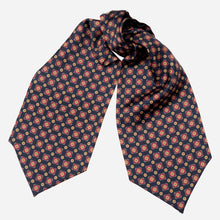 Load image into Gallery viewer, Barberini - Silk Ascot Cravat Tie - Navy and Red
