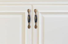 Load image into Gallery viewer, Navy Blue Ceramic Door Handles European Antique Furniture Handles Drawer Pulls Kitchen Cabinet Knobs And Handles Entry Door Handle With Door Lever For Right And Left Sided Doors
