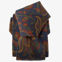 Load image into Gallery viewer, Borromeo - Printed Madder Silk Tie - Navy
