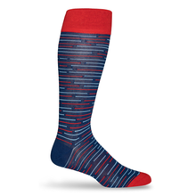 Load image into Gallery viewer, Navy Broken Stripes Dress Socks
