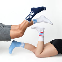 Load image into Gallery viewer, Navy Ole Miss Big Casual Crew Socks
