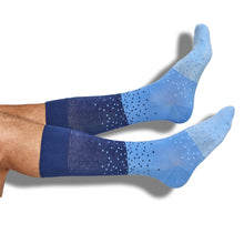 Load image into Gallery viewer, Navy Ombre Dot Dress Socks
