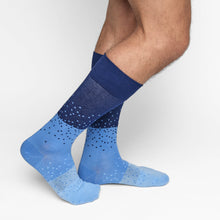Load image into Gallery viewer, Navy Ombre Dot Dress Socks

