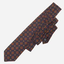 Load image into Gallery viewer, La Vigna - Printed Wool &amp; Silk Tie - Navy
